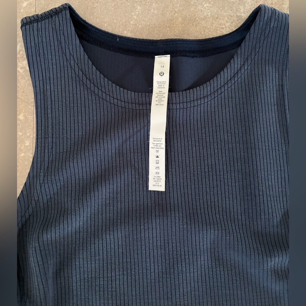 Lululemon Ribbed Softstreme Slim-Fit Tank Dress, Size 14 - Picture 4 of 9
